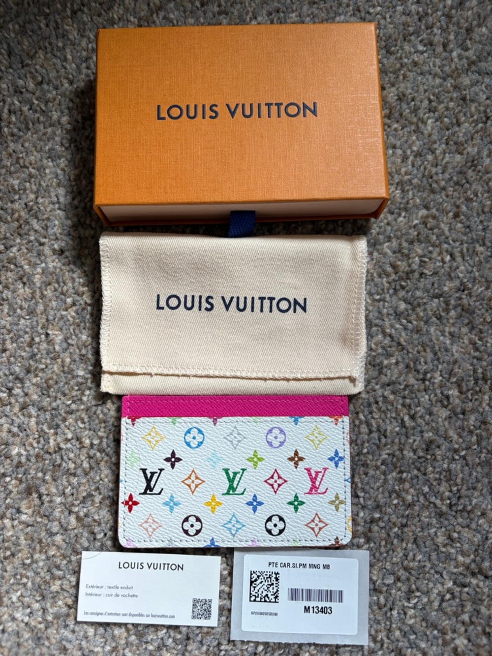 Louis Vuitton x Takashi Murakami Multicolor Monogram Card Holder